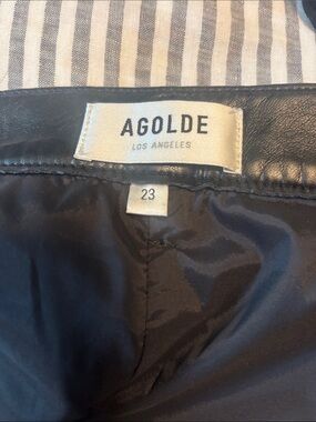 Agolde Black Leather-Trim Jacket
